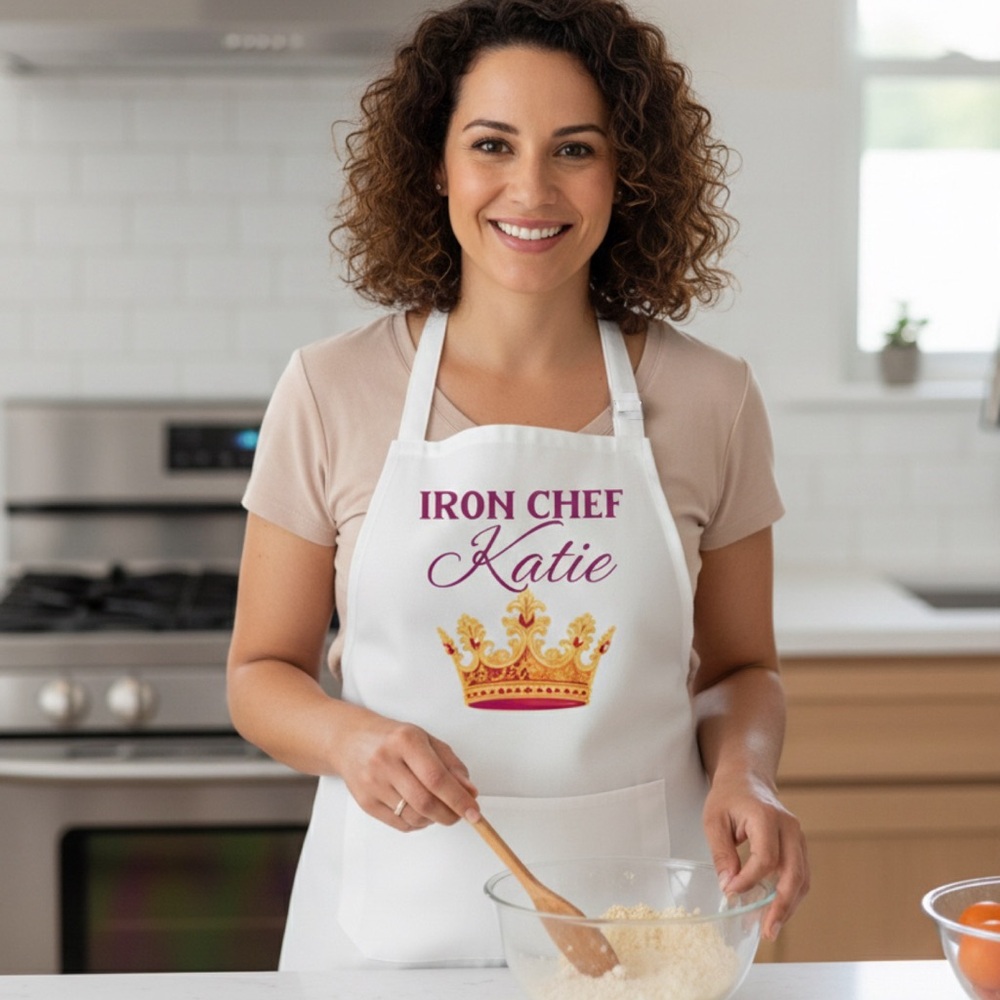 Personalized White Apron with custom Design